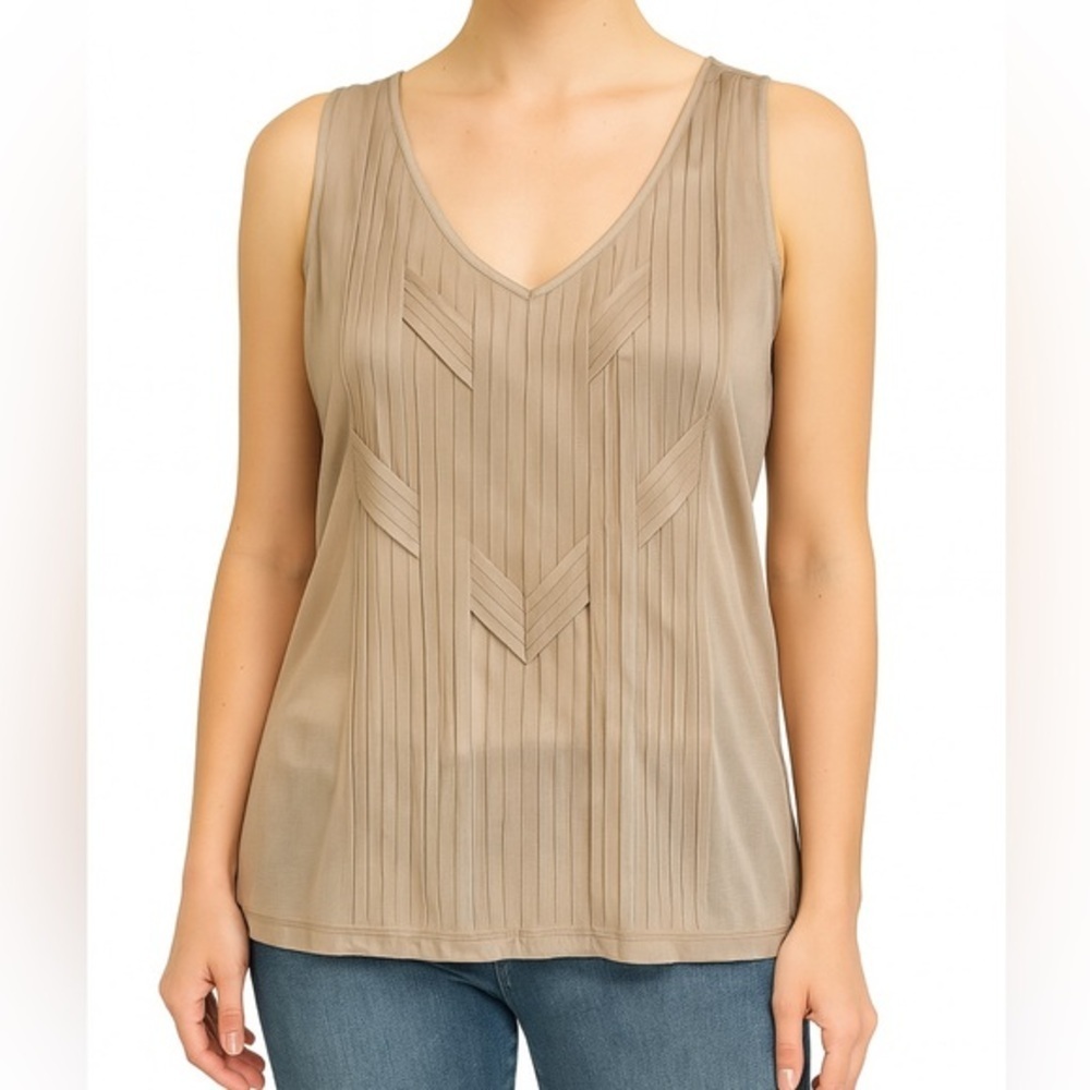 Jennifer Lopez Tan V-Neck Tank Top